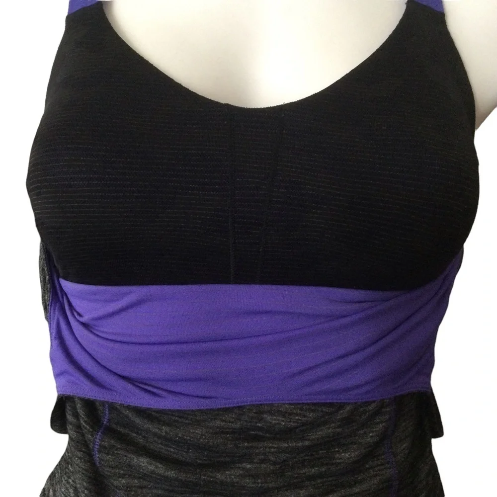 Lululemon Heather Black Iris‎ Purple Run for Gold Tank